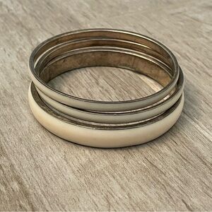 White/Ivory Bangle Bracelet Set